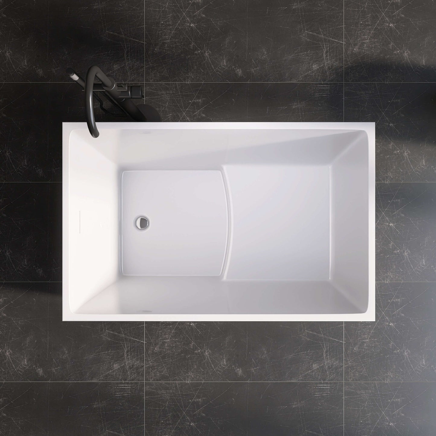 Medunjess 43'' Cradle Freestanding Soaking Acrylic Bathtub