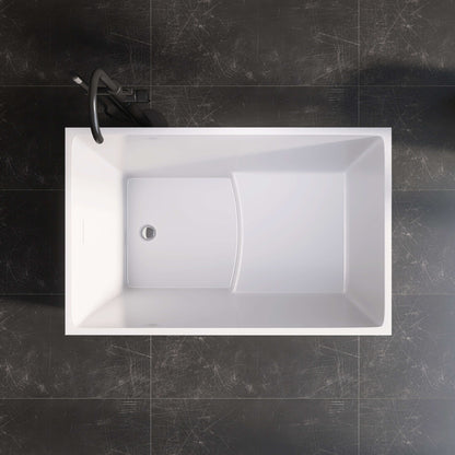 Medunjess 43'' Cradle Freestanding Soaking Acrylic Bathtub