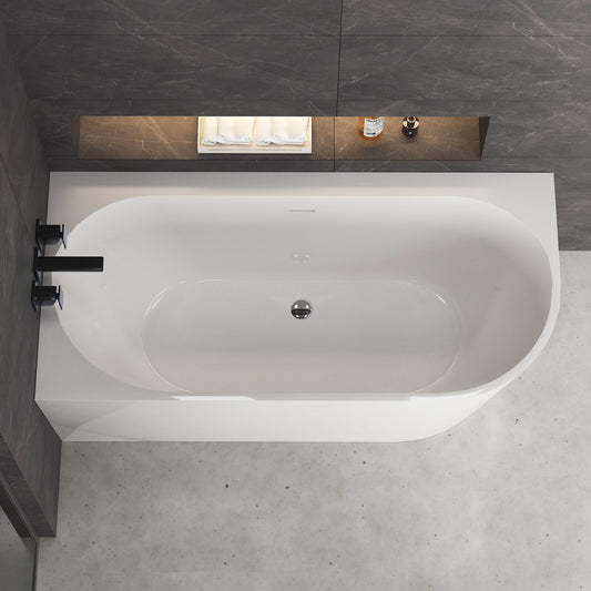 Medunjess 59'' Soluna Freestanding Tub Deep Soaking Acrylic Bathtub