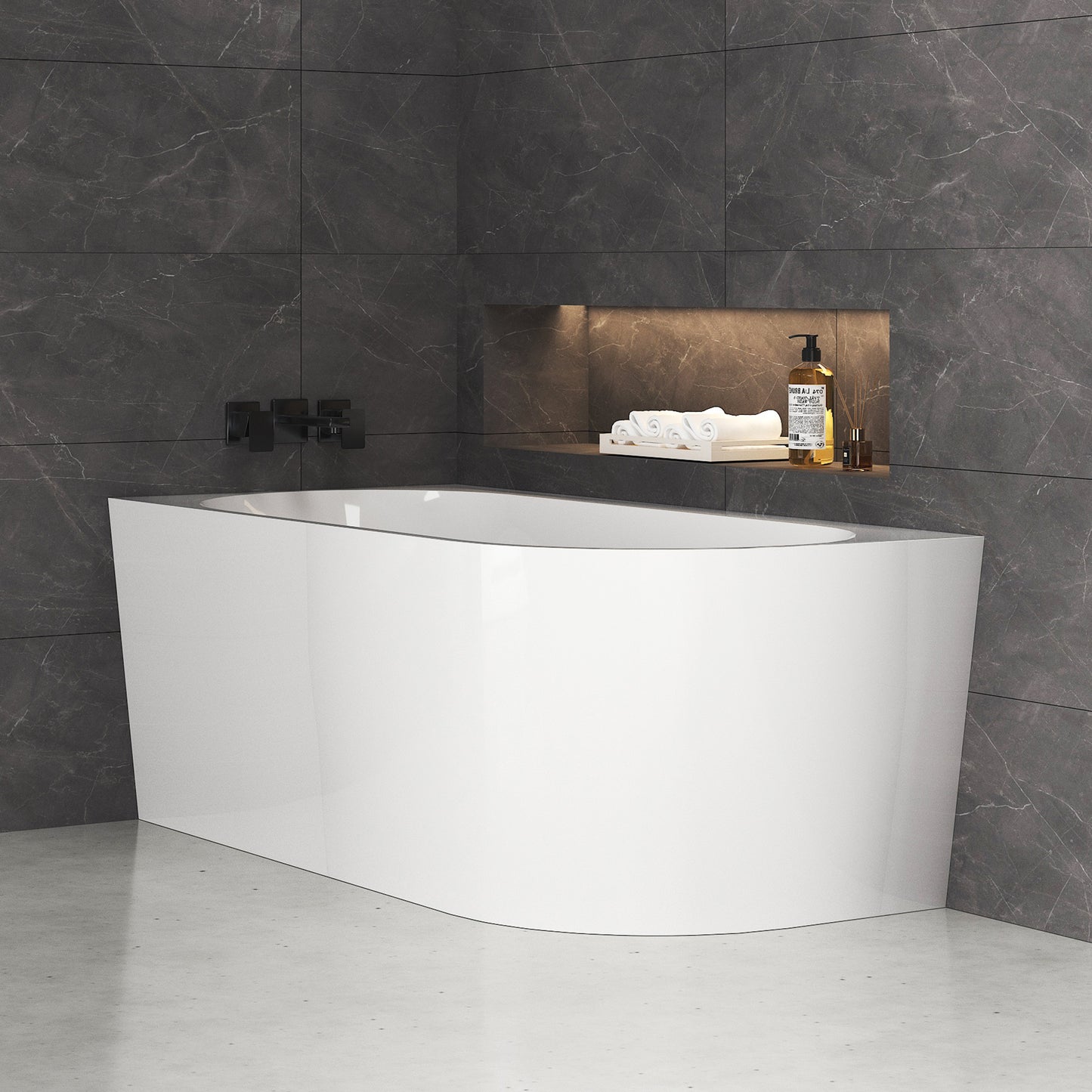 Medunjess 59'' Soluna Freestanding Tub Deep Soaking Acrylic Bathtub