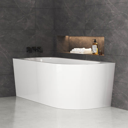 Medunjess 59'' Soluna Freestanding Tub Deep Soaking Acrylic Bathtub