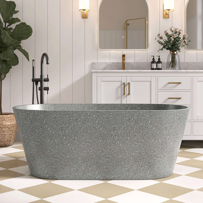 Medunjess 59" Mosaicore Freestanding Terrazzo Bathtub