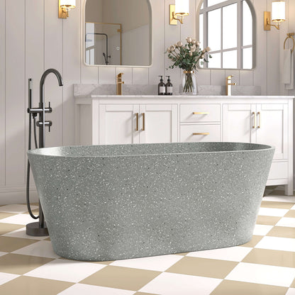 Medunjess 59" Mosaicore Freestanding Terrazzo Bathtub