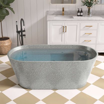 Medunjess 59" Mosaicore Freestanding Terrazzo Bathtub