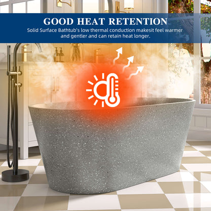 Medunjess 59" Mosaicore Freestanding Terrazzo Bathtub