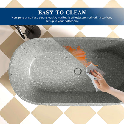 Medunjess 59" Mosaicore Freestanding Terrazzo Bathtub