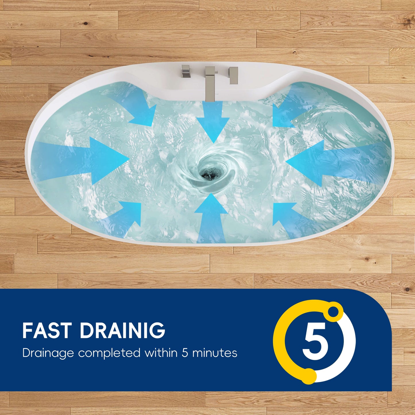 Medunjess 63'' Veridia Freestanding Bathtub Solid Surface Stone