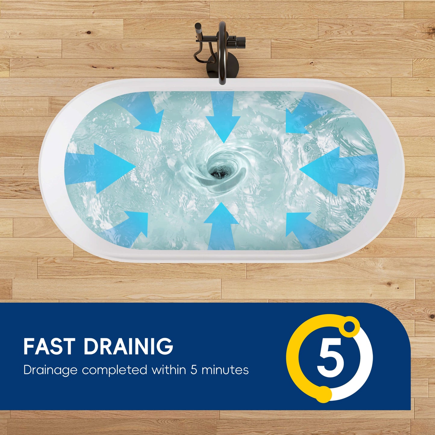 Medunjess 59"Freestanding Artificial Stone Bathtub with Shelf,Non-slip solid surface