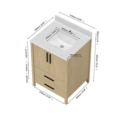 Medunjess 24'' Matrix Side Bathroom Vanities With Single Sink