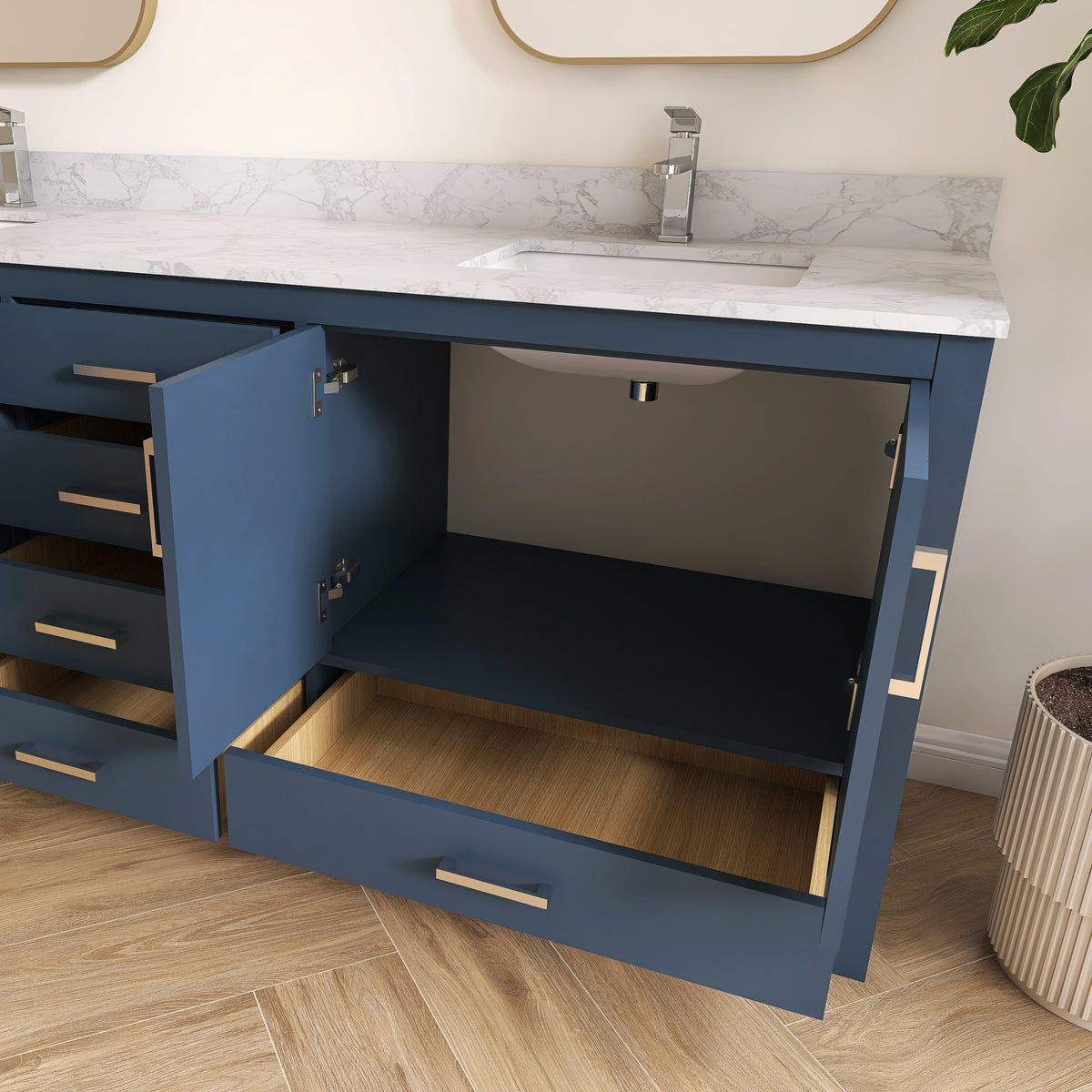 Medunjess 84'' Grid Bathroom Vanities With Double Sink