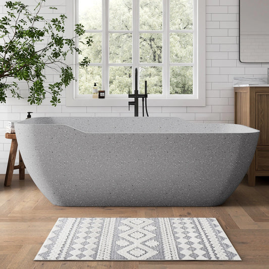 Medunjess 71" Asterism Freestanding Terrazzo bathtub
