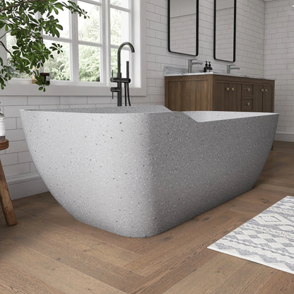 Medunjess 71" Asterism Freestanding Terrazzo bathtub