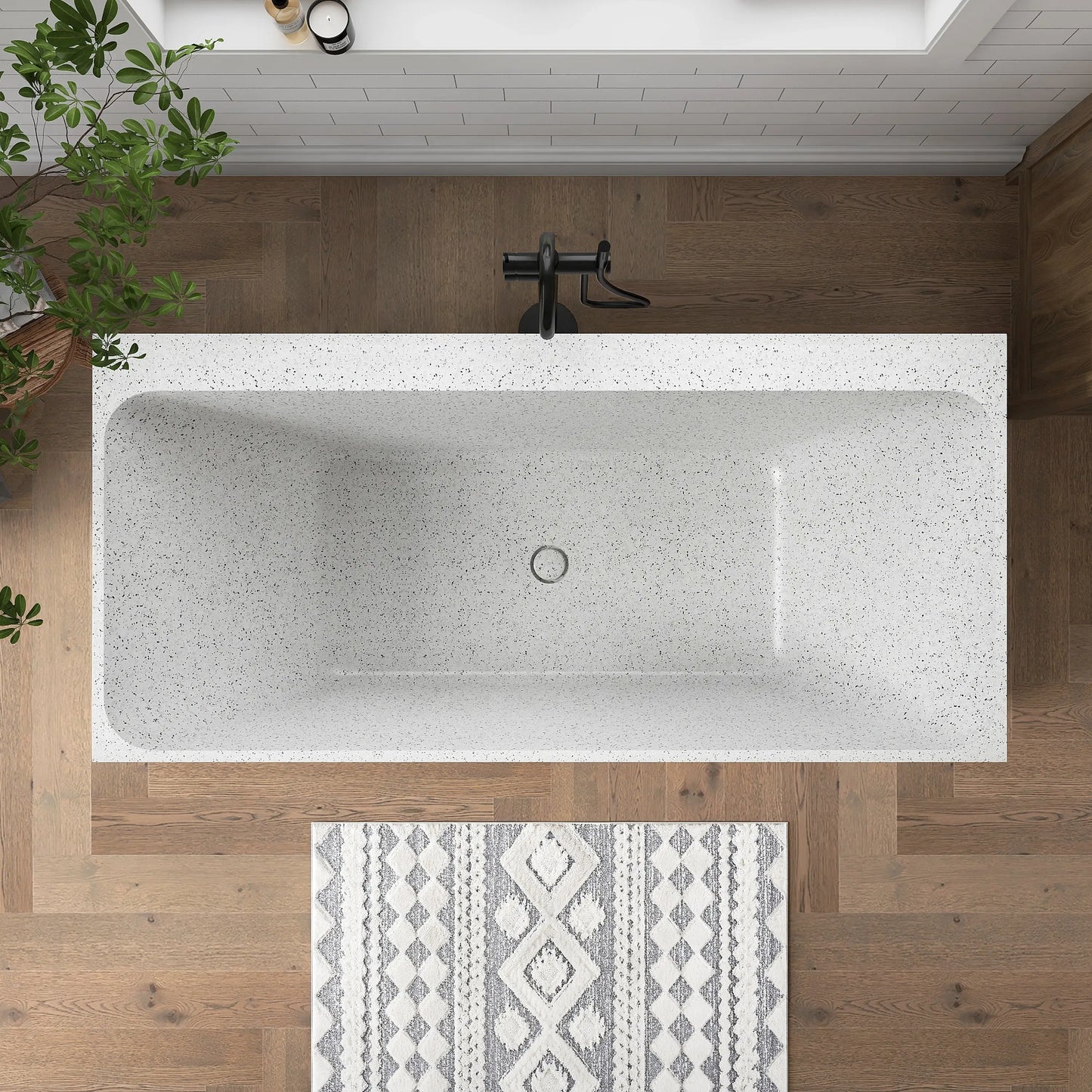 Medunjess 64" Kaleido Freestanding Terrazzo bathtub