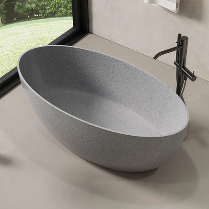 Medunjess 63'' Mélange Freestanding Terrazzo Bathtub