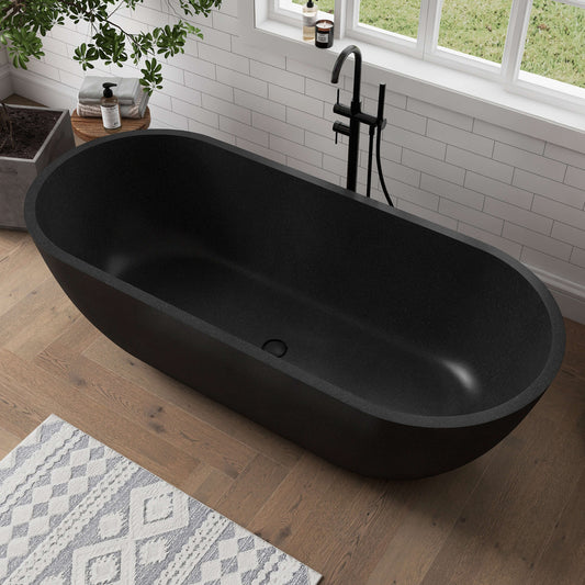 Medunjess 69" Speckle Freestanding Terrazzo Bathtub