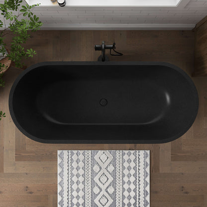 Medunjess 69" Speckle Freestanding Terrazzo Bathtub