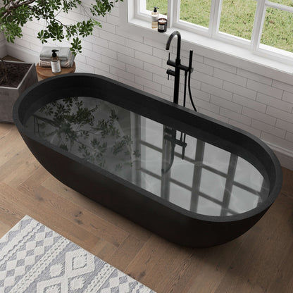 Medunjess 69" Speckle Freestanding Terrazzo Bathtub
