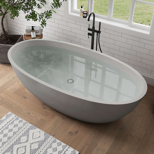 Medunjess 71" Tessera Freestanding Terrazzo Bathtub
