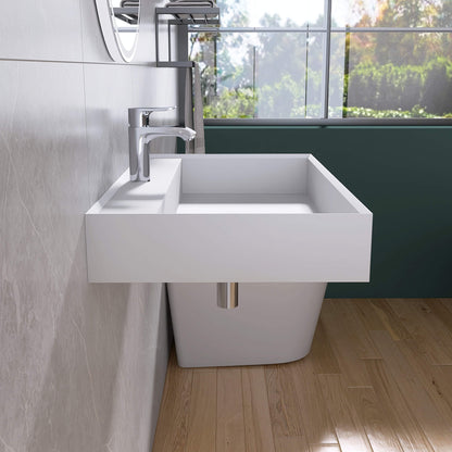 Medunjess 31'' Levita Wall Mounted Bathroom Sink Solid Surface Sink