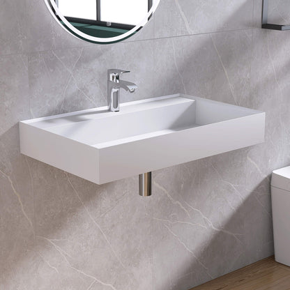 Medunjess 31'' Levita Wall Mounted Bathroom Sink Solid Surface Sink