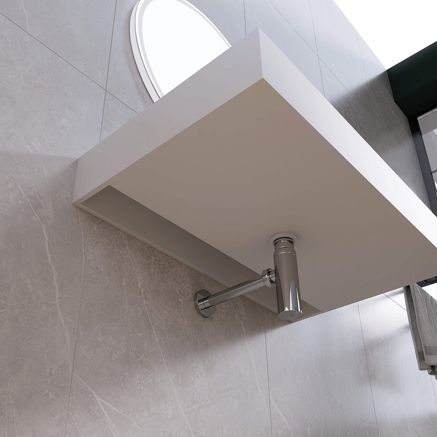 Medunjess 31'' Levita Wall Mounted Bathroom Sink Solid Surface Sink