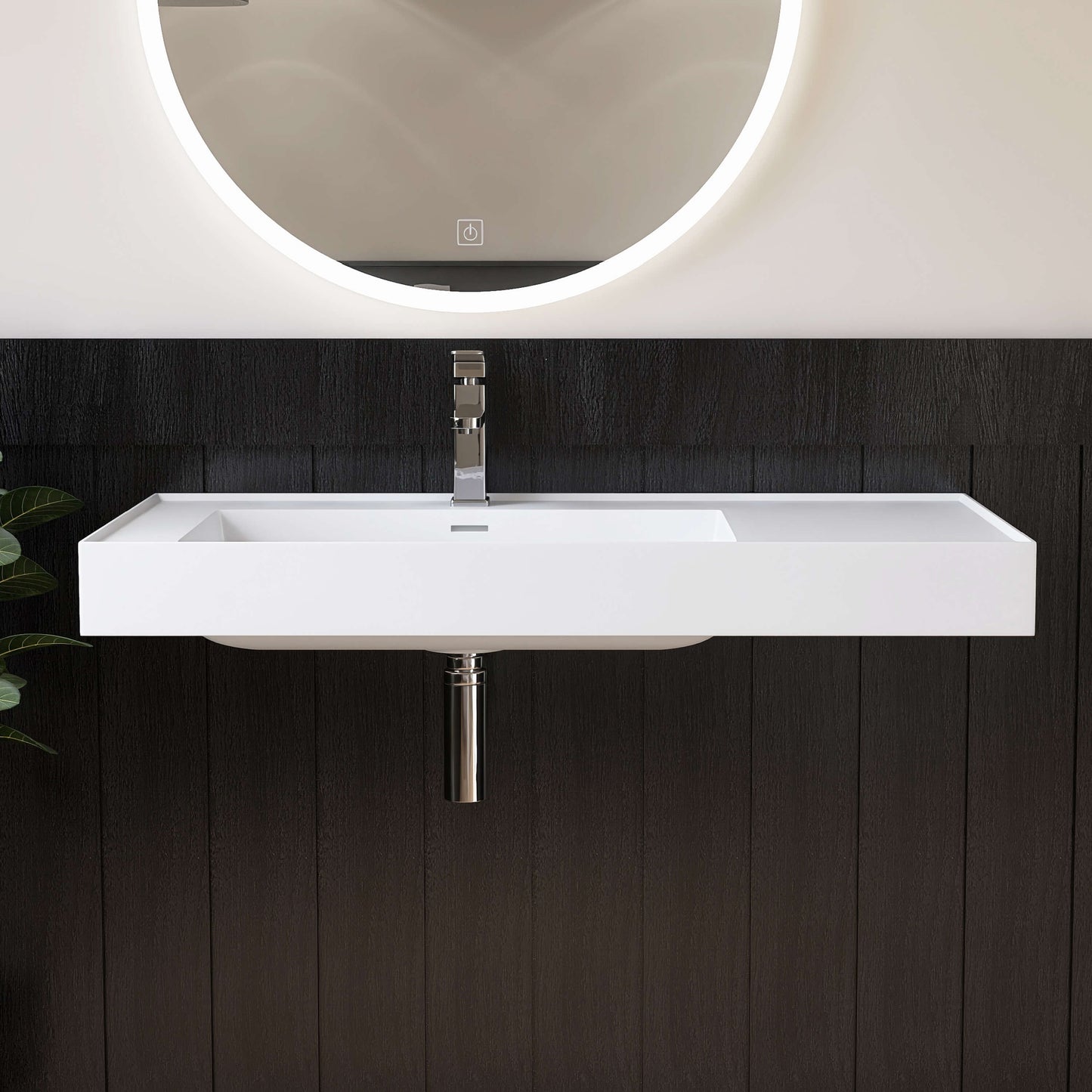 Medunjess 39'' Aerial Wall Mounted Bathroom Sink Solid Surface Sink