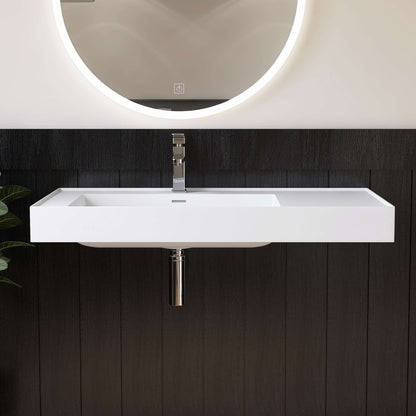 Medunjess 39'' Aerial Wall Mounted Bathroom Sink Solid Surface Sink
