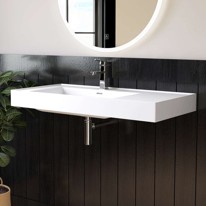 Medunjess 39'' Aerial Wall Mounted Bathroom Sink Solid Surface Sink