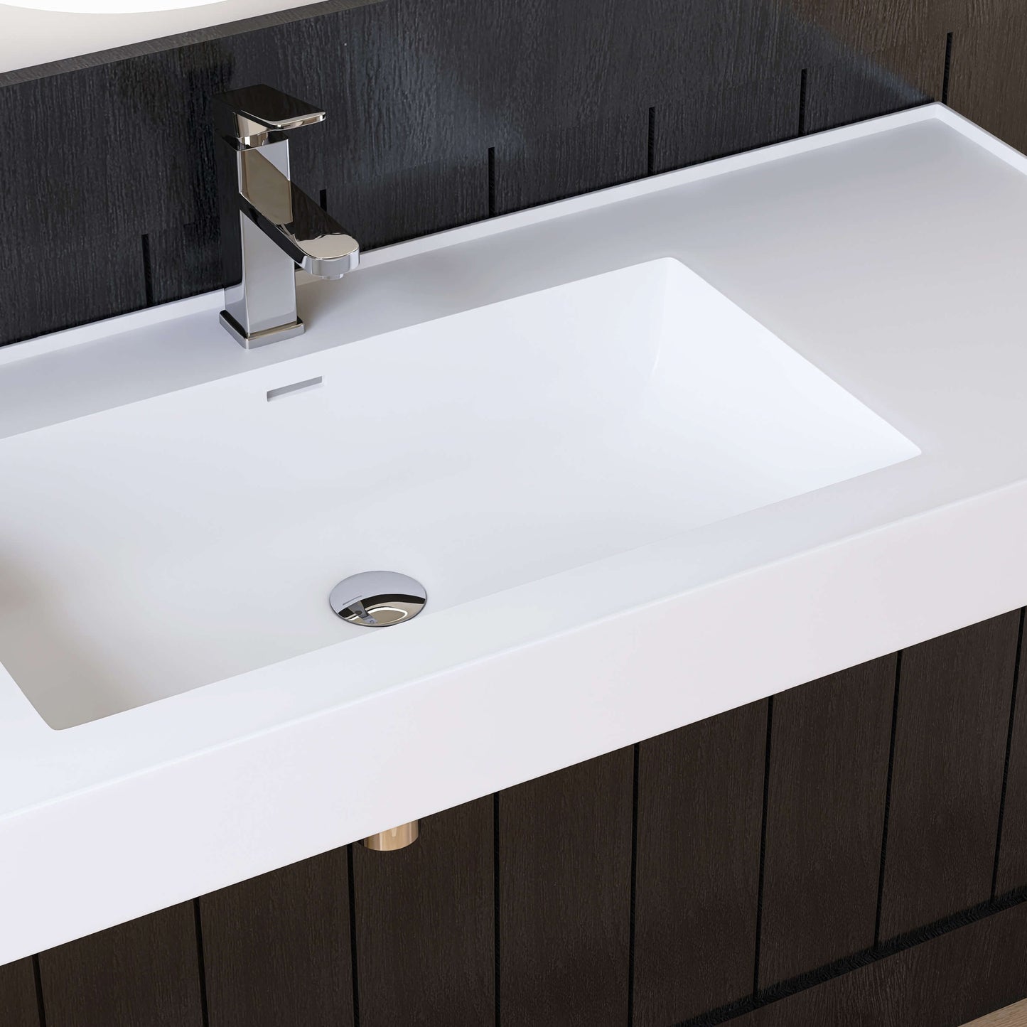 Medunjess 39'' Aerial Wall Mounted Bathroom Sink Solid Surface Sink