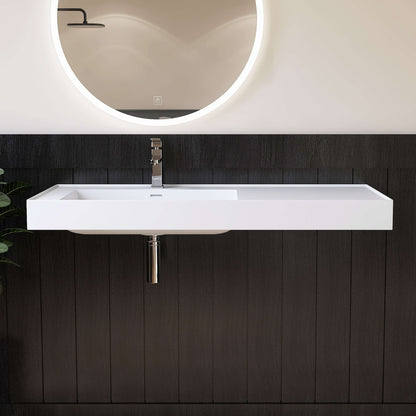Medunjess 47'' Cantra Wall Mounted Bathroom Sink Solid Surface Sink