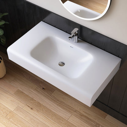 Medunjess 39''Etherea Wall Mounted Bathroom Sink Solid Surface Sink