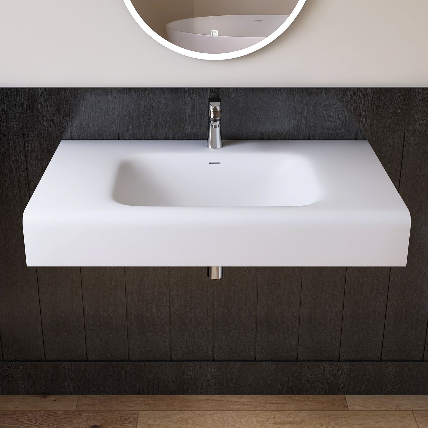 Medunjess 39''Etherea Wall Mounted Bathroom Sink Solid Surface Sink