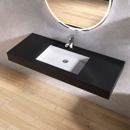 Medunjess 47'' Cloudis Wall Mounted Bathroom Sink Solid Surface Sink