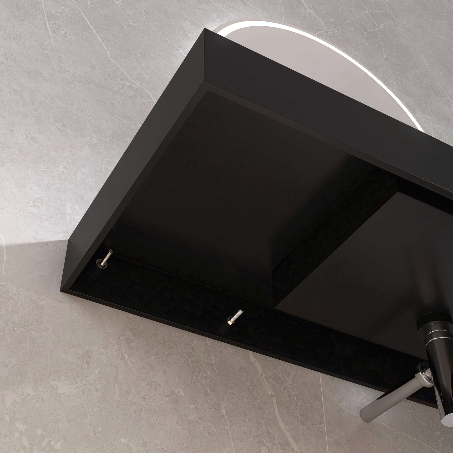 Medunjess 47'' Cloudis Wall Mounted Bathroom Sink Solid Surface Sink