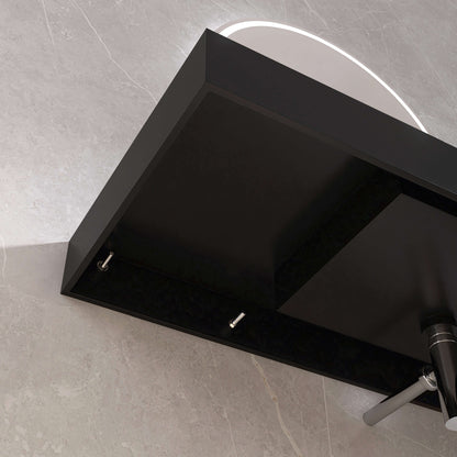 Medunjess 47'' Cloudis Wall Mounted Bathroom Sink Solid Surface Sink