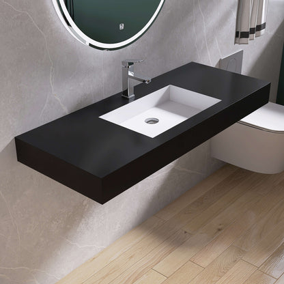 Medunjess 47'' Cloudis Wall Mounted Bathroom Sink Solid Surface Sink
