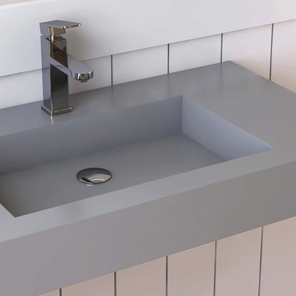Medunjess 35''Gravita Wall Mounted Bathroom Sink Solid Surface Sink