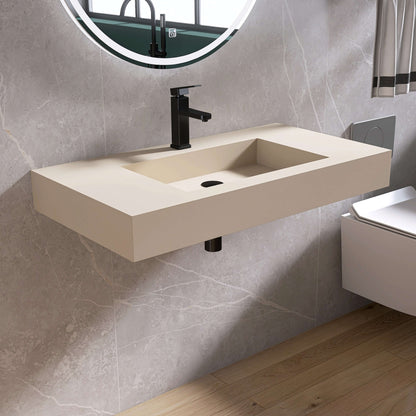 Medunjess 35''Zenti Wall Mounted Bathroom Sink Solid Surface Sink
