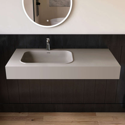 Medunjess 47'' Lotura Wall Mounted Bathroom Sink Solid Surface Sink