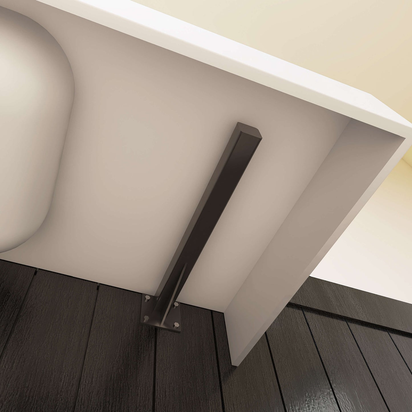 Medunjess 59'' Strata Wall Mounted Bathroom Sink Solid Surface Sink