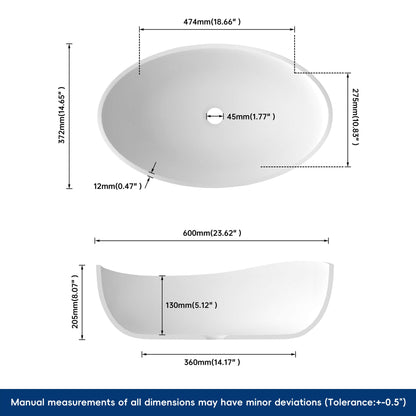 Medunjess 23'' Crest  Surface Vessel Sink