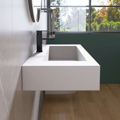 Medunjess 48'' Volaris Wall Mounted Bathroom Sink Solid Surface Sink