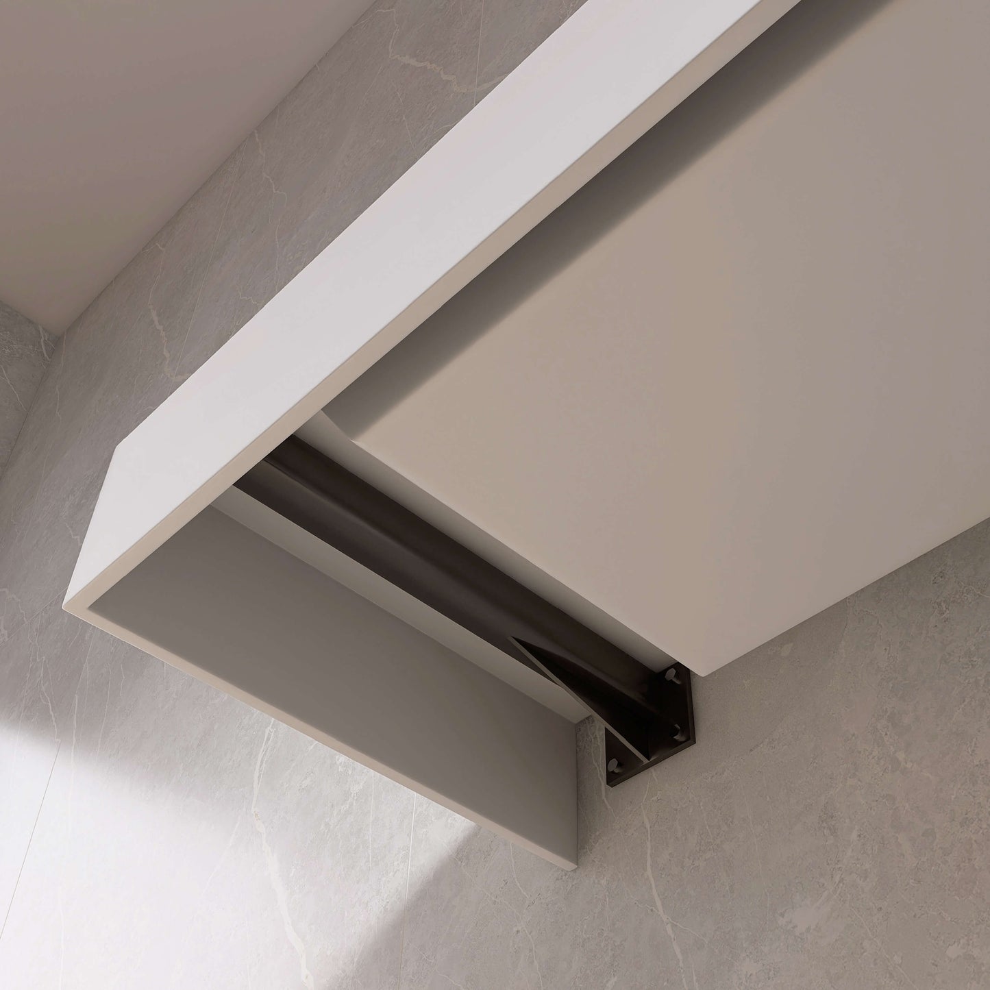 Medunjess 48'' Volaris Wall Mounted Bathroom Sink Solid Surface Sink