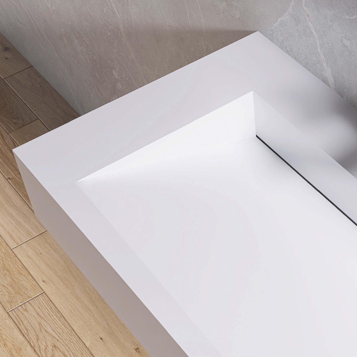 Medunjess 42'' Empyre Wall Mounted Bathroom Sink Solid Surface Sink