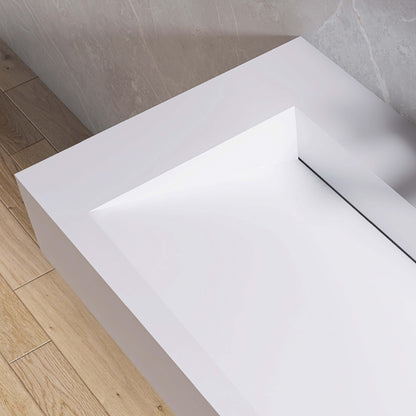 Medunjess 42'' Empyre Wall Mounted Bathroom Sink Solid Surface Sink