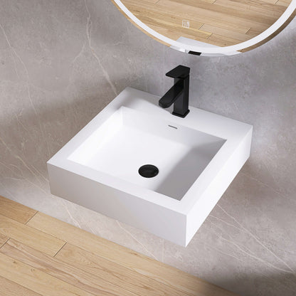 Medunjess 19'' Parabola Wall Mounted Bathroom Sink Solid Surface Sink