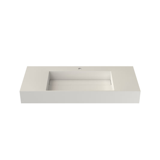 Medunjess 42" Vector Wall Mounted Bathroom Sink Solid Surface Sink