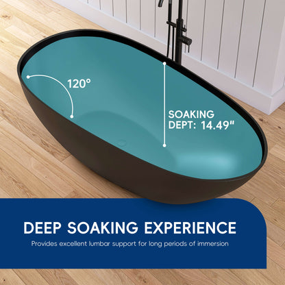 Medunjess 67'' Oval Freestanding Tub with Overflow | Soak in Style