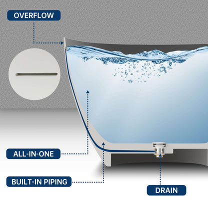 Medunjess 67'' Oval Freestanding Tub with Overflow | Soak in Style