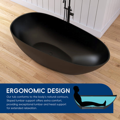 Medunjess 67'' Oval Freestanding Tub with Overflow | Soak in Style